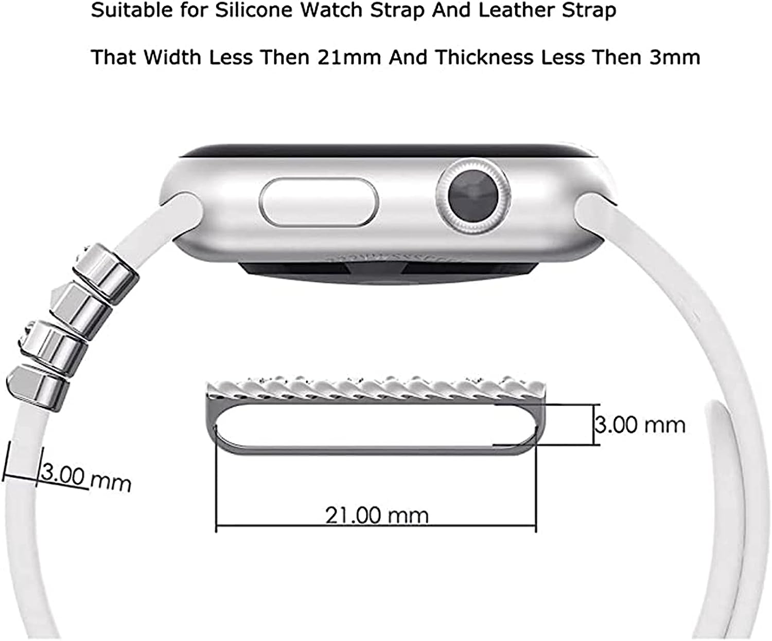 Leopard Watch Band Charms for Apple SmartWatch Band for Decorative Ring Loops 38 40 41 42 44 45mm Compatible with iWatch Series 8 7 6 5 4 3 2 1 Smart Watch Accessories Diamond Jewelry (No Watch Band) - Image 6
